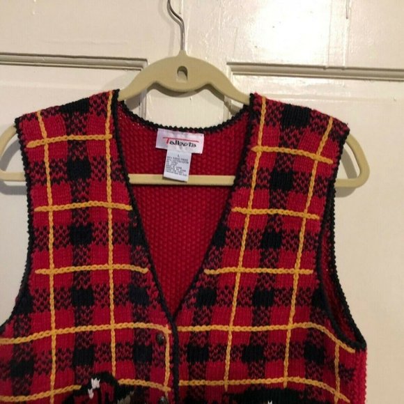 TALBOTS English Hunt Dog SWEATER VEST RAMIE COTTON - Picture 2 of 6